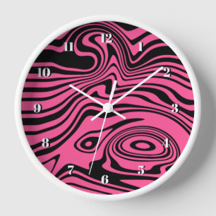 Reloj de pared de ondas rosadas y negras - Elegir