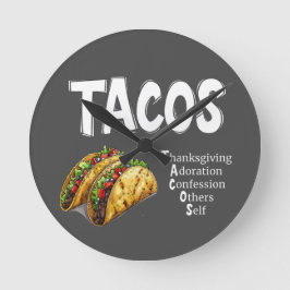 Reloj de pared de oraciones TACOS