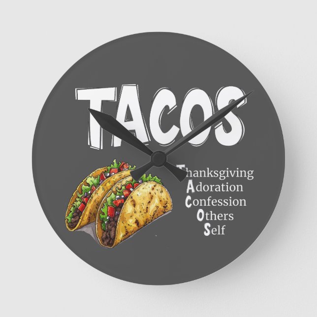 Reloj de pared de oraciones TACOS (Anverso)