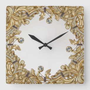 Reloj de pared de oro decorativo