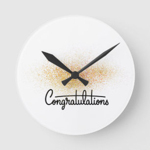 Reloj de pared de oro elegante para felicitaciones