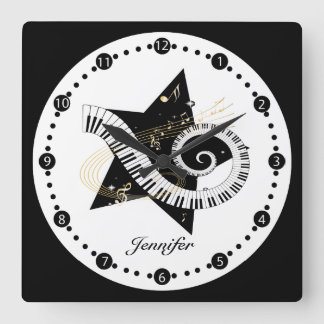 Reloj de pared de oro personalizado de las notas