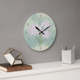 Reloj de pared de orquídeas en acuarela pastel tem