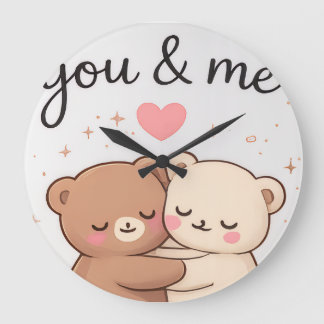 Reloj de pared de oso lindo tú y yo pareja
