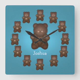 Reloj de pared de oso marrón personalizado