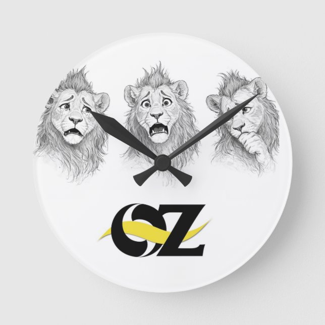 Reloj de pared de Oz con el León Cobarde (Anverso)