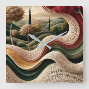 Reloj de pared de paisaje ondulado texturizado – A