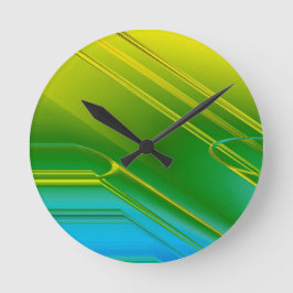 Reloj de pared de paja amarillo y verde