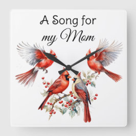 Reloj de pared de pájaro cardinal