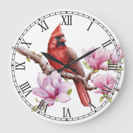 Reloj de pared de pájaro cardinal