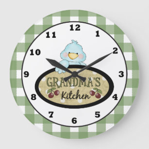 Reloj de pared de pájaro de la cocina de la abuela