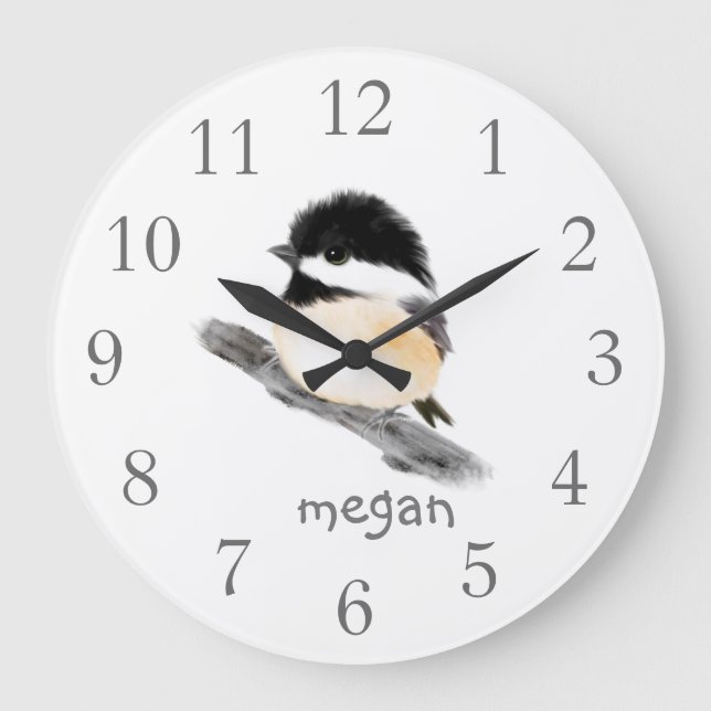 Reloj de pared de pájaros de pollo personalizado (Anverso)