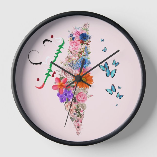 Reloj de pared de Palestina libre, decoración pale (Anverso)