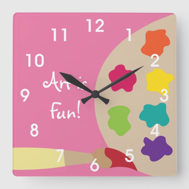 Reloj de pared de paleta de pintura artística - ro (Anverso)