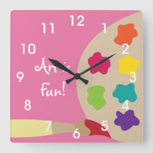 Reloj de pared de paleta de pintura artística - ro