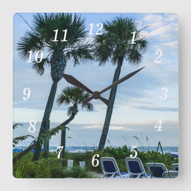 Reloj de pared de palmeras croadas (Anverso)