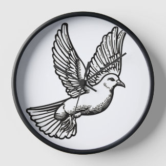 Reloj de pared de paloma cristiana