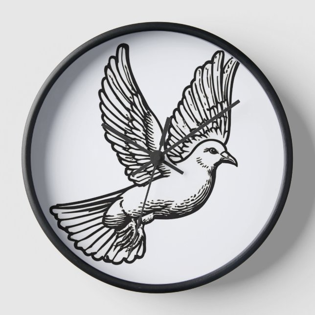 Reloj de pared de paloma cristiana (Anverso)