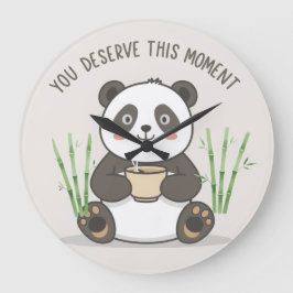 Reloj de pared de panda lindo | Panda lindo motiva