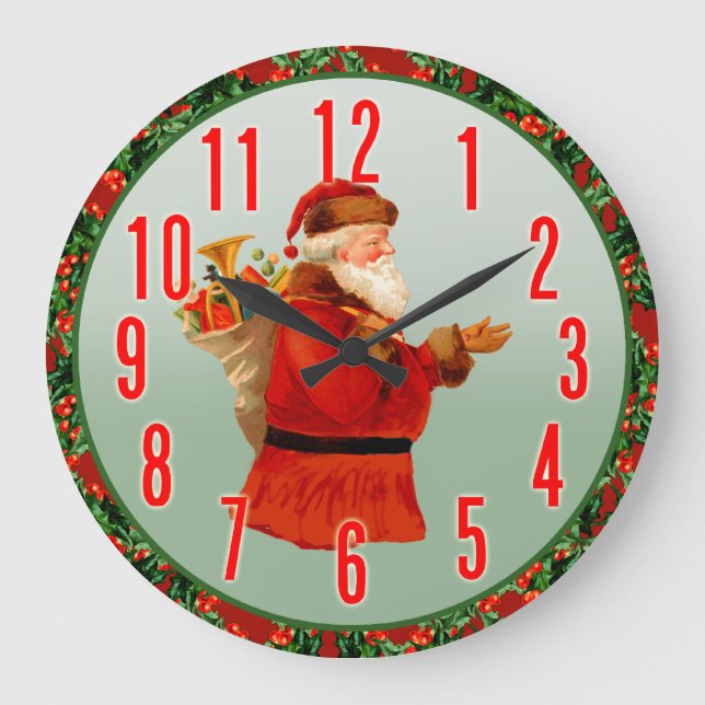 Reloj de pared de Papá Noel (Anverso)