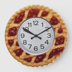 reloj de pared de pastel de cereza