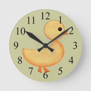 Reloj de pared de patito adorable para niños
