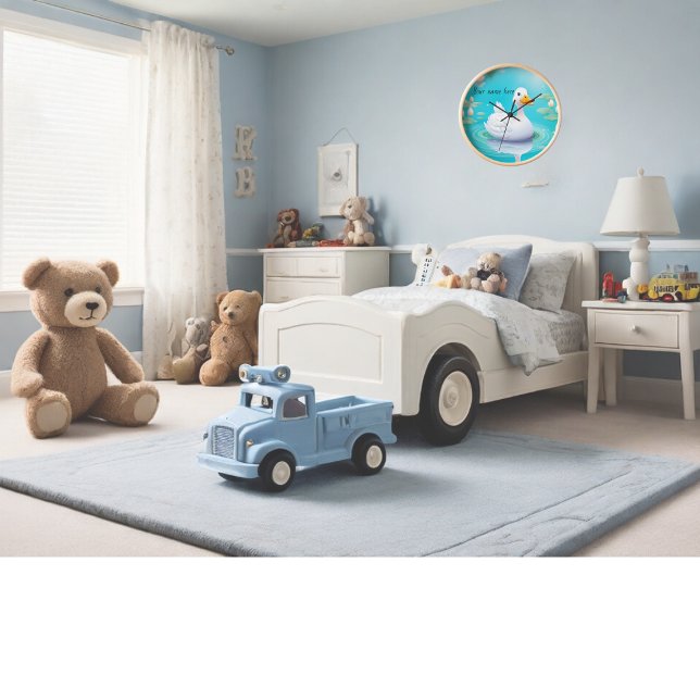 Reloj de pared de pato, 27,3 cm cuadrado acrílico (Nursery wall clock)