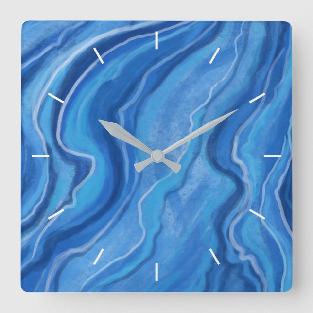 Reloj de pared de patrón de canica azul (Anverso)