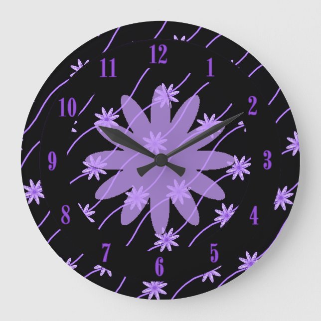Reloj de pared de patrón floral de la cadena de ma (Anverso)