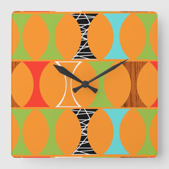 Reloj de pared de patrón Naranja moderno de mediad (Anverso)