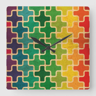 Reloj de pared de patrón retro colorido