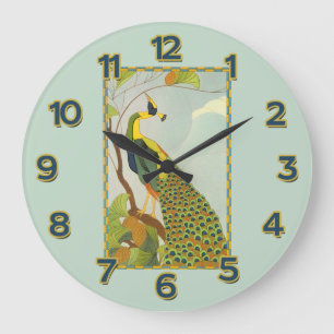 Reloj de pared de pavo real