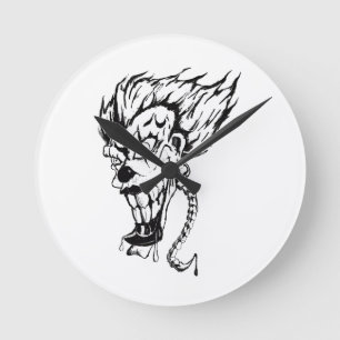 Reloj de pared de payaso malvado