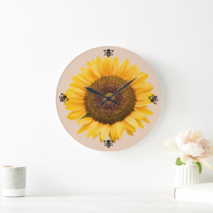 Reloj de pared de peaquín con burbujas de girasol