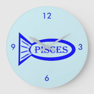 Reloj de pared de peces de estrella de Piscis
