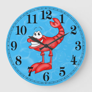 Reloj de pared de peces de langosta divertido