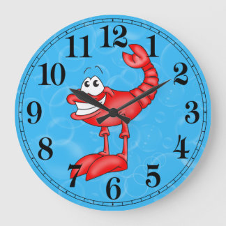 Reloj de pared de peces de langosta divertido