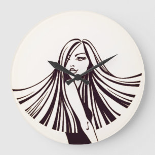 Reloj de pared de pelo largo de la belleza