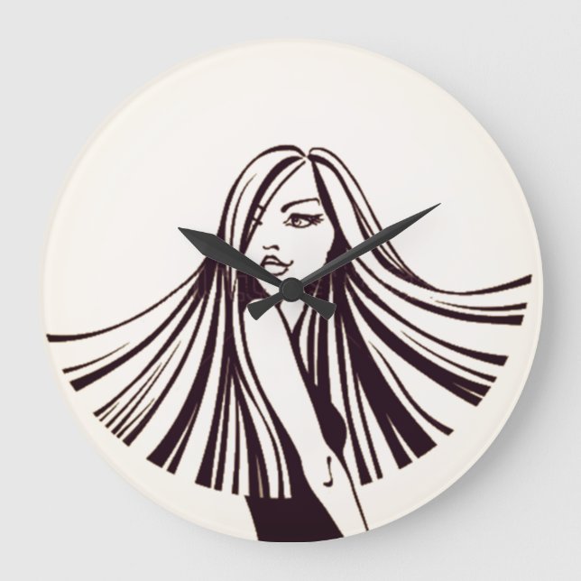 Reloj de pared de pelo largo de la belleza (Anverso)