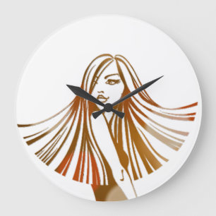 Reloj de pared de pelo largo de la belleza