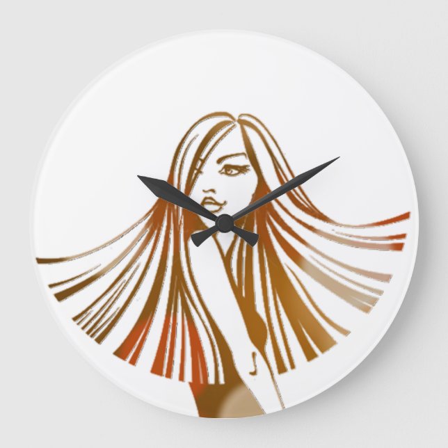 Reloj de pared de pelo largo de la belleza (Anverso)