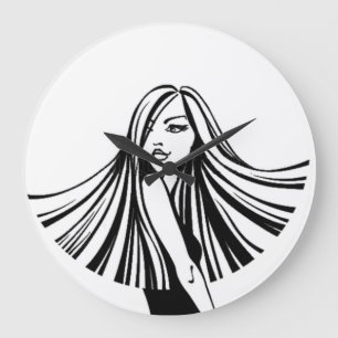 Reloj de pared de pelo largo de la belleza