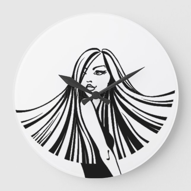 Reloj de pared de pelo largo de la belleza (Anverso)