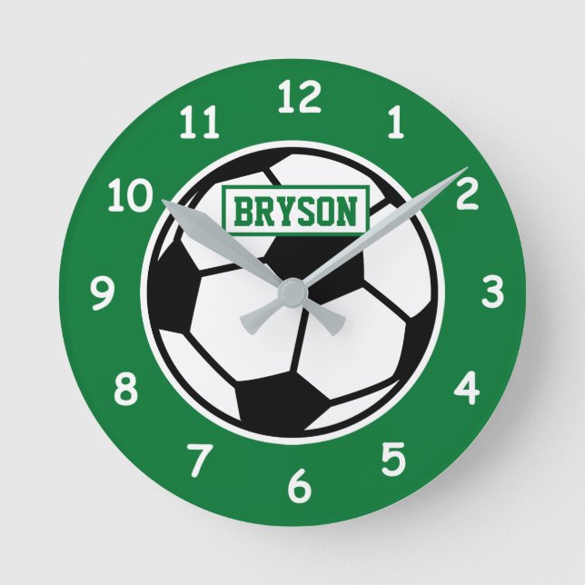 Reloj de pared de pelotas de fútbol infantil para  (Anverso)