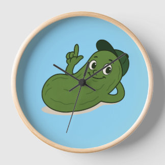 Reloj de pared de pepino divertido – Dibujo animad