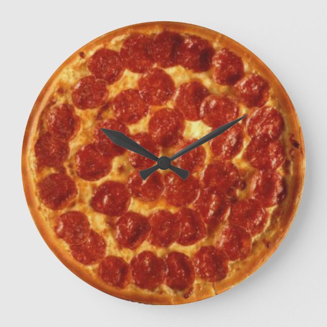 Reloj de pared de Pepperoni Pizza (Anverso)