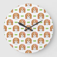 Reloj de pared de perro Beagle en acuarela linda