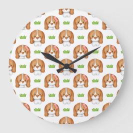 Reloj de pared de perro Beagle en acuarela linda