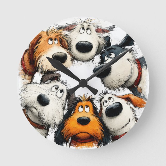 Reloj de pared de perro caprichoso (Anverso)