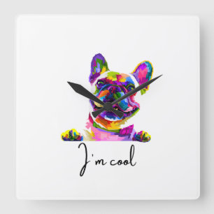 reloj de pared de perro de arte pop